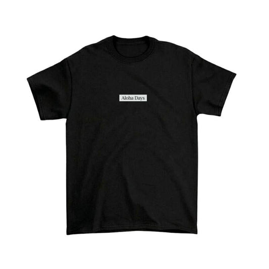 Aloha Days T-Shirt BOX LOGO 3 Made in Hawaii (Small - XLarge) Black - Must - Have for Surfers