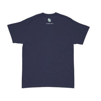 Aloha Days T-Shirt FLOWER SQUARE LTD. Made in Hawaii (Small - XLarge) Navy - Must - Have for Surfers