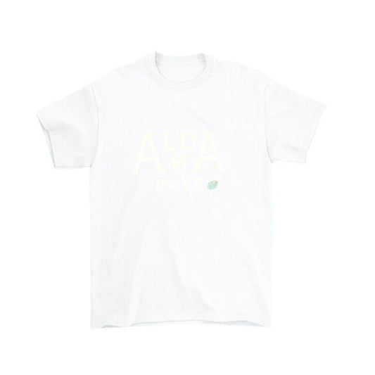 Aloha Days T-Shirt HI Made in Hawaii (Small - XLarge) White - Must - Have for Surfers