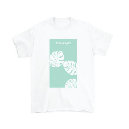 Aloha Days T-Shirt MONSTERA LTD. Made in Hawaii (Small - XLarge) White - Must - Have for Surfers