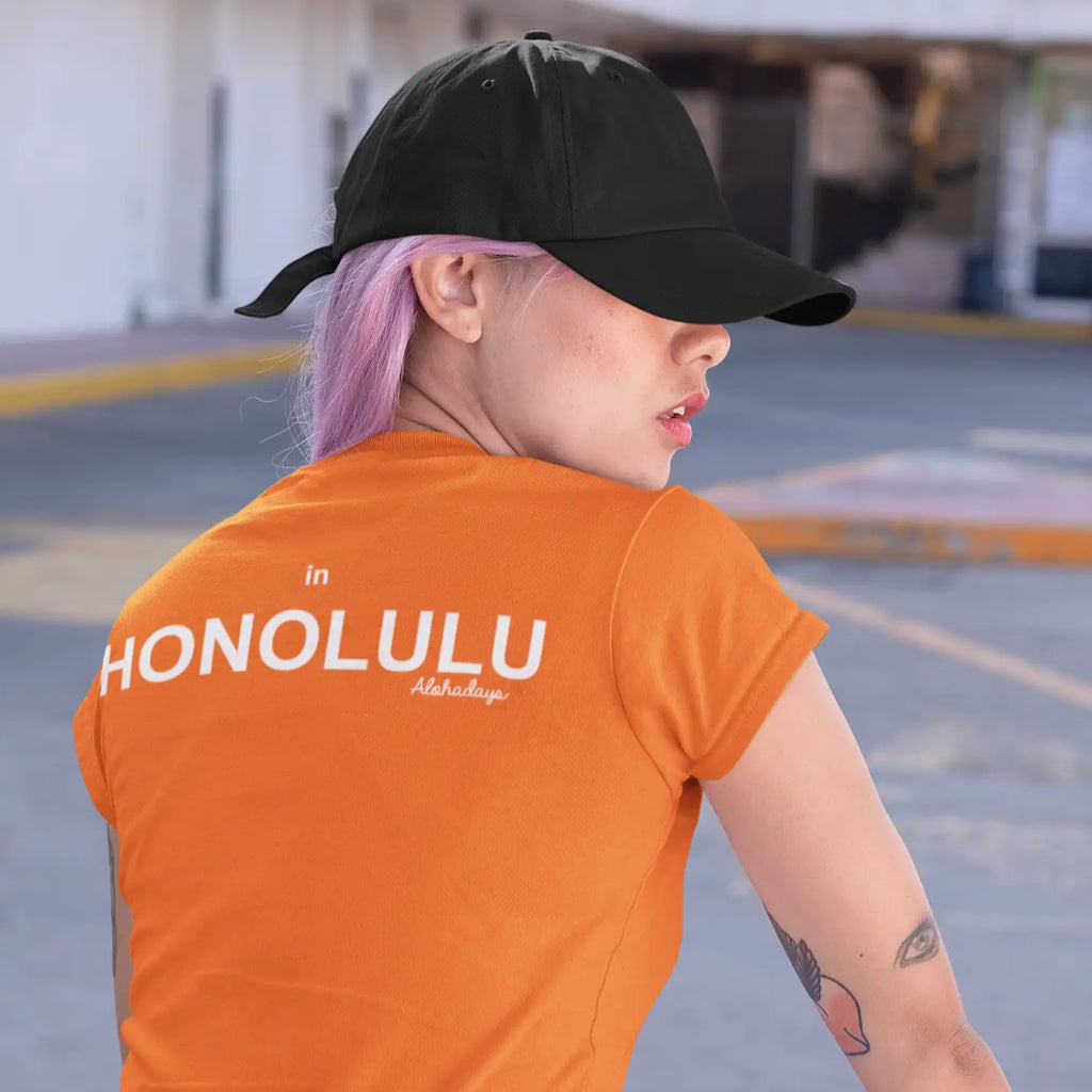 Aloha Days Surf in Honolulu Shirt Orange-CLOTHING/BAG-HawaiianSouthShore-[SURFBORDS HAWAII SURF SHOP]-HawaiianSouthShore