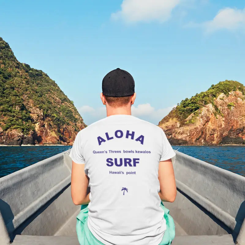 Aloha Days Hawaii Points Shirt White-CLOTHING-ALOHA DAYS-[SURFBORDS HAWAII SURF SHOP]-HawaiianSouthShore