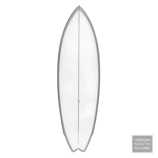 CHRISTENSON Lane Splitter 5’6 Belly Channel Twin Fin FCS II Clear Sand Grey Rails SHOP SURFBOARDS Surf Shop and Clothing Boutique Honolulu