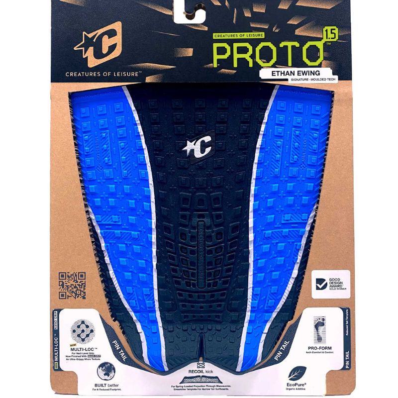CreaturesofLeisure Deckpad Proto 1.5 Ethan Pin Tail Eco Black Cobalt - Must - Have for Surfers