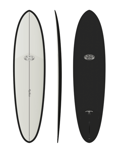 Donald Takayama DT Egg Thunderbolt Black White/Carbon Bottom surfboard, deck, rail and bottom views