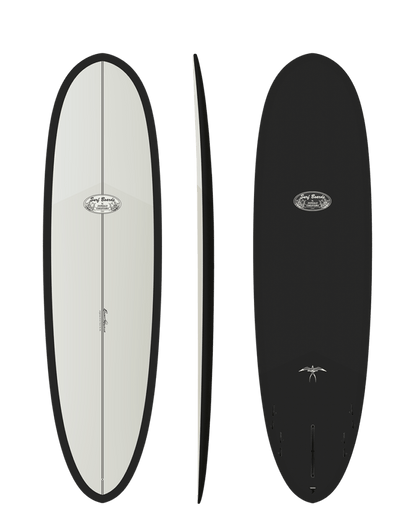 Donald Takayama Scorpion 2 Thunderbolt Black White/Carbon Bottom surfboard, deck, rail and bottom views