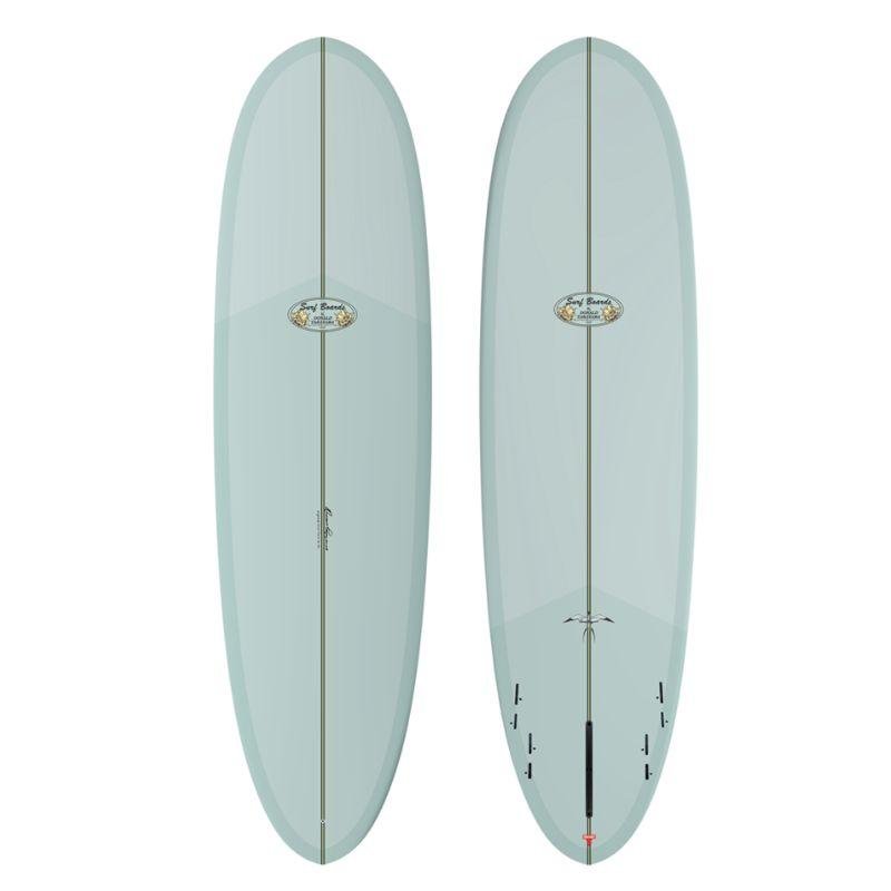 Donald Takayama Scorpion 2 surfboard, Thunderbolt Red build in DT Blue
