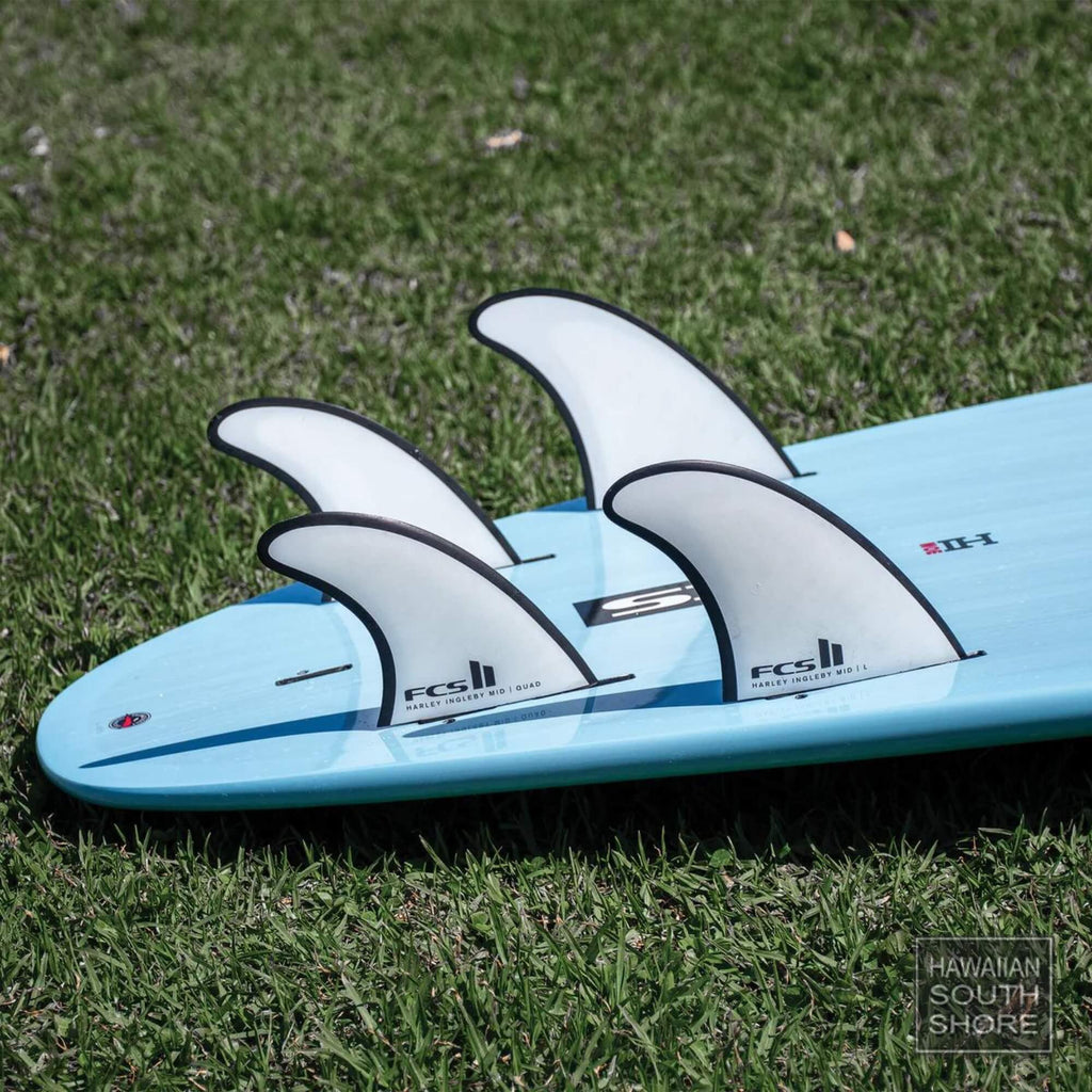 FCS II HARLEY INGLEBY MID TRI-QUAD FIN SET Large Performance Core + AirCore White/Black SHOP SURF ACC. Surf Shop and Clothing Boutique