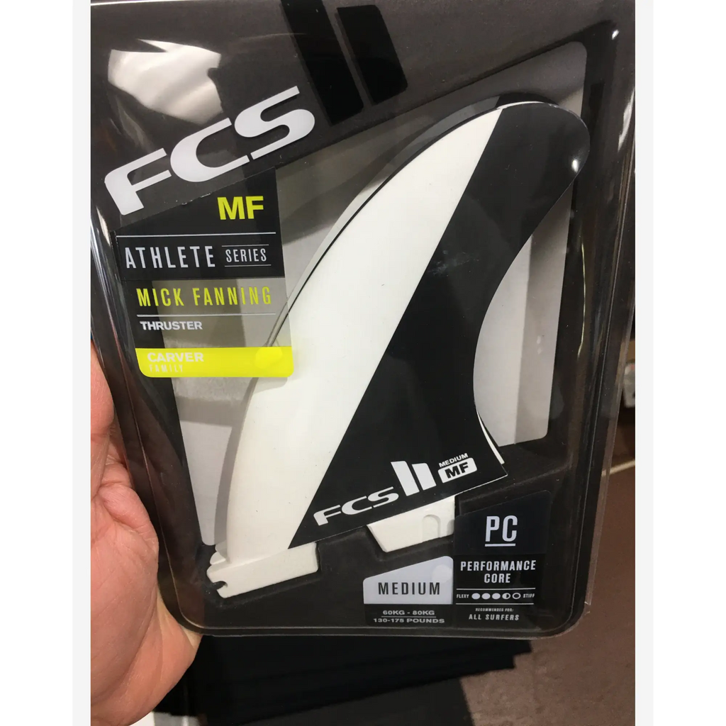 FCS II MICK FANNING 3-Fin PC Grom/Medium/Large Carver Template Black White  Color