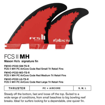 FCS II THRUSTER Mason Ho Code Red PC+Aircore (Small - Large) - Must - Have for Surfers