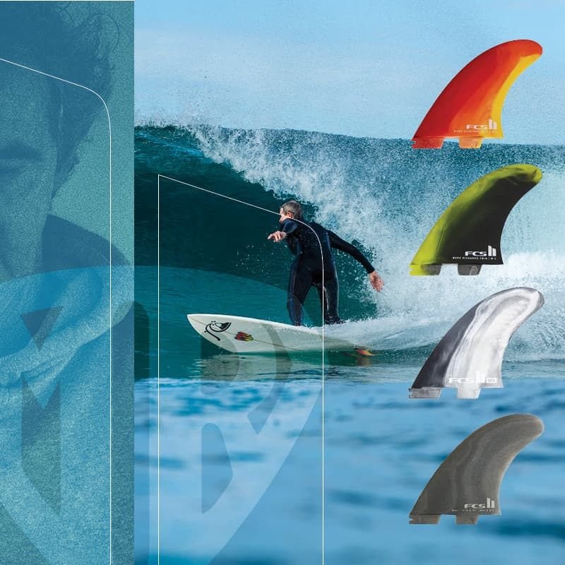 FCS II TWIN+STABILISER Mark Richards Performance Core M - L Cyber Lime Black - Must - Have for Surfers