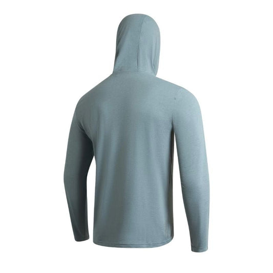 Florence Marine X Airtex Long Sleeve Hooded (Small - Large) Heather Light Sea Blue - Must - Have for Surfers