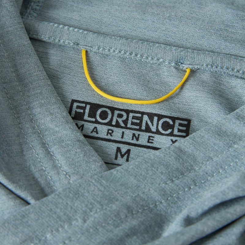 Florence Marine X Airtex Long Sleeve Hooded (Small - Large) Heather Light Sea Blue - Must - Have for Surfers