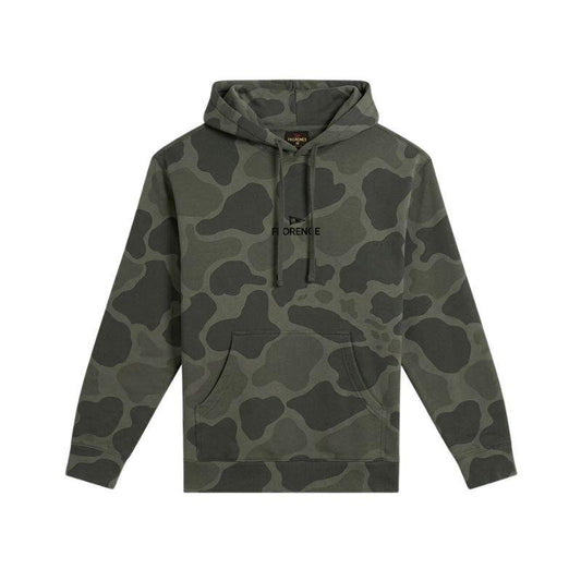 Florence Marine X Hoodie Embroidered Overland Camo Front design