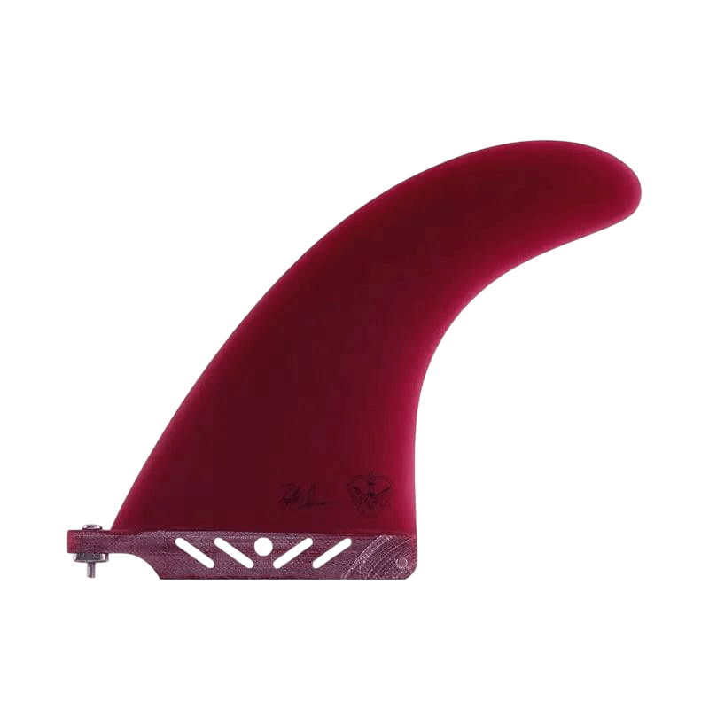 Taylor Jensen Signature Center Longboard Fin Fiberglass 6.0"-8.0" Red - hawaii