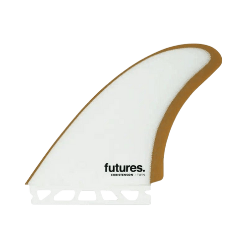Futures TWIN FIN Christenson Fiberglass White Brown