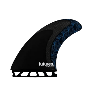 Futures TWIN+1 Rasta Honeycomb Carbon Black Blue fin set