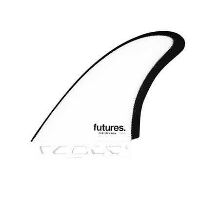 Futures TWIN FIN Christenson Fiberglass White Black - Must - Have for Surfers