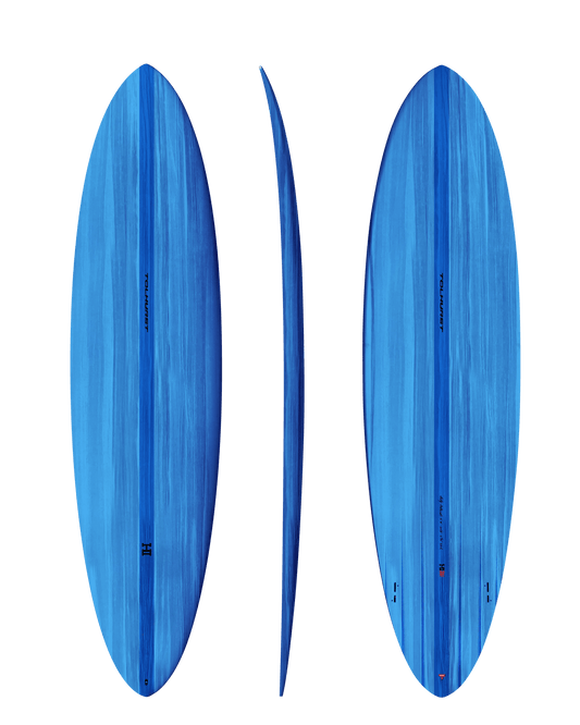 Thunderbolt Harley Ingleby MID 6 Mini Twin surfboard in Ocean Blue, official Thunderbolt product photo
