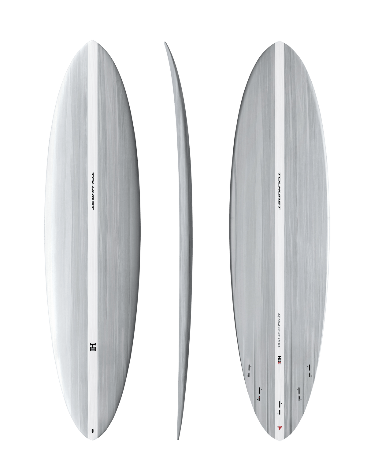 Thunderbolt Harley Ingleby MID 6 five-fin surfboard in Candy White, official Thunderbolt product photo