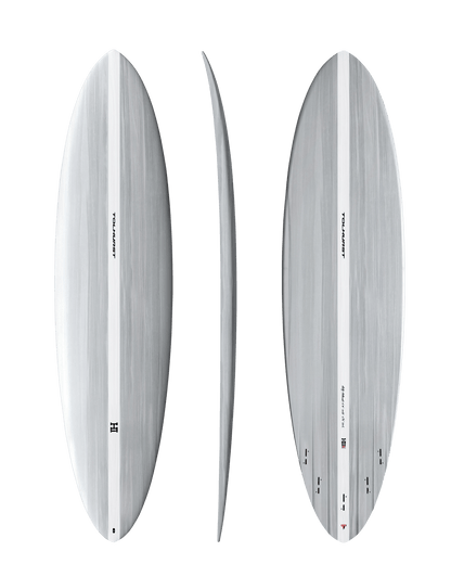 Thunderbolt Harley Ingleby MID 6 five-fin surfboard in Candy White, official Thunderbolt product photo