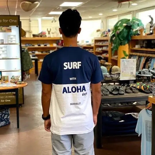 Hawaiian Original AD Shaka Tee White/Navy-CLOTHING/BAG-HawaiianSouthShore-[SURFBORDS HAWAII SURF SHOP]-HawaiianSouthShore