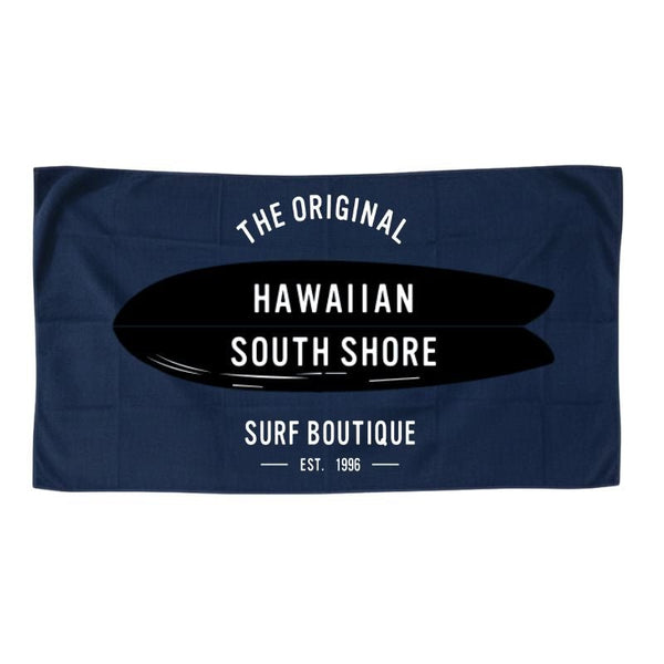 Hawaiian South Shore Beach Towel with Magnet Twin Board Blue - Must - Have for Surfers