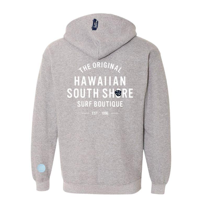 HawaiianSouthShore Hoodie Zip 1996 (Small -XLarge) Grey 2 - Must-Have for Surfers