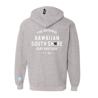 HawaiianSouthShore Hoodie Zip 1996 (Small -XLarge) Grey 2 - Must-Have for Surfers
