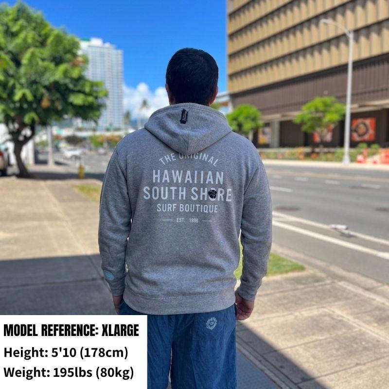 HawaiianSouthShore Hoodie Zip 1996 (Small -XLarge) Grey 2 - Must-Have for Surfers