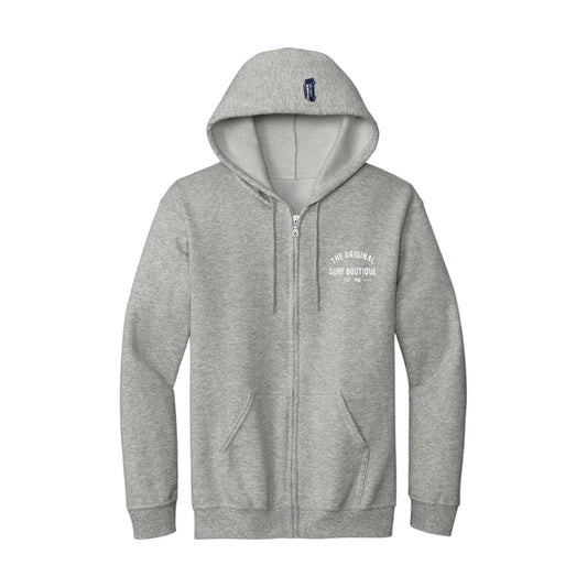 1996 Zip Hoodie in Grey, front, flat lay