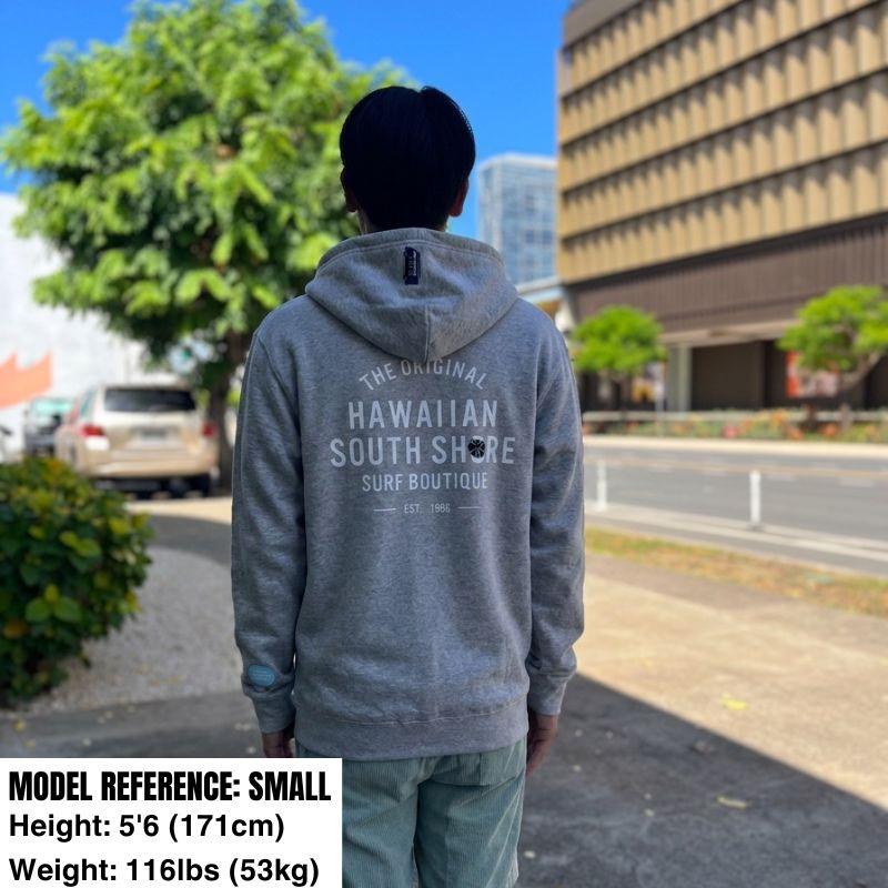HawaiianSouthShore Hoodie Zip 1996 (Small -XLarge) Grey 2 - Must-Have for Surfers