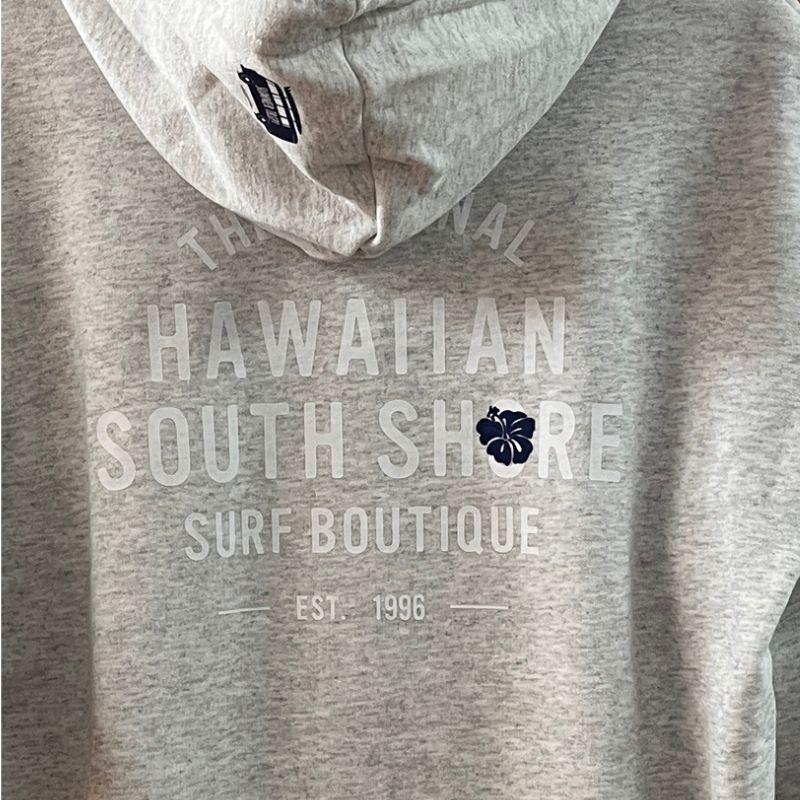 HawaiianSouthShore Hoodie Zip 1996 (Small -XLarge) Grey 2 - Must-Have for Surfers