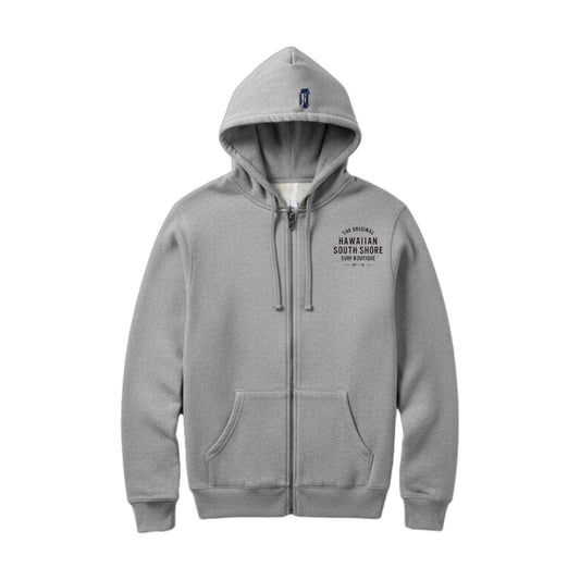 1996 Zip Hoodie in Grey, front, flat lay