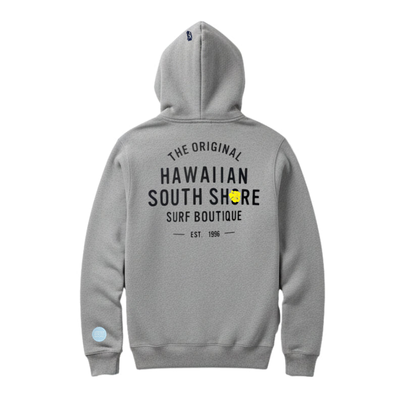 HawaiianSouthShore Hoodie Zip 1996 (Small - XLarge) Grey - Must - Have for Surfers