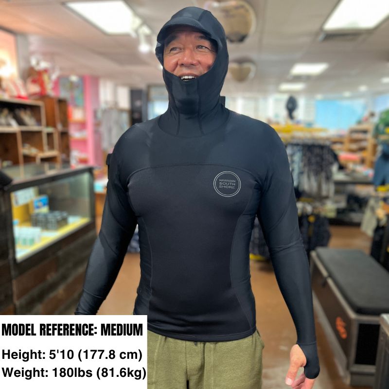 HawaiianSouthShore Hybrid Hooded Wet Rash w/ Thumbhole (Small - XXLarge) - Must - Have for Surfers