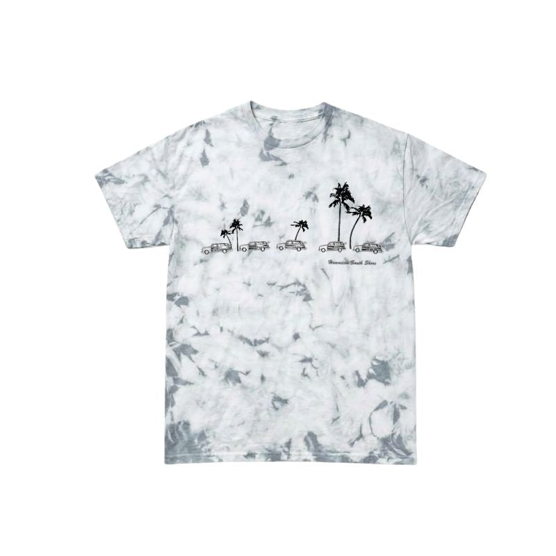 HawaiianSouthShore Kids T-Shirt Car & Palm 2 Made in Hawaii (XSmall-Large) Silver - Must-Have for Surfers