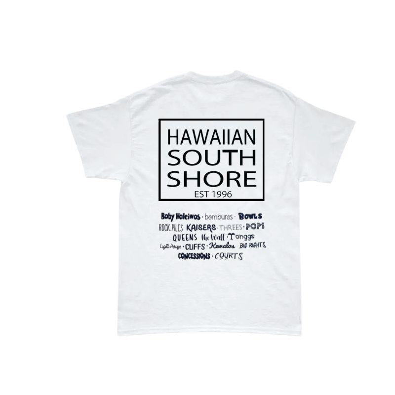 HawaiianSouthShore Kids T-Shirt SURFPOINT Made in Hawaii (XSmall-Large) White - Must-Have for Surfers