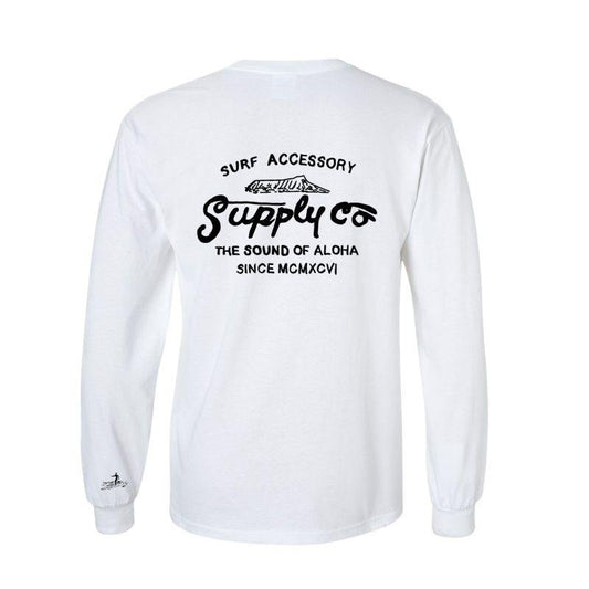 HawaiianSouthShore Long Sleeve T-Shirt Surf Supply (Small - XLarge) White - Must - Have for Surfers