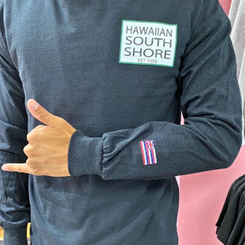 HawaiianSouthShore Longsleeves Tee SURFPOINT (Small - XLarge) Black - Must - Have for Surfers