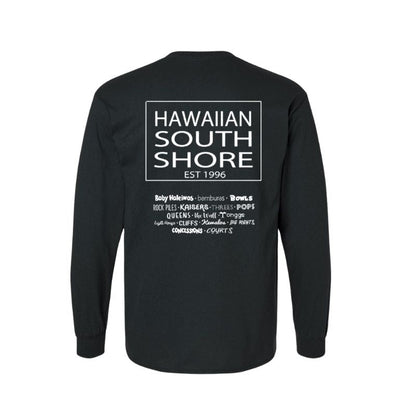 HawaiianSouthShore Longsleeves Tee SURFPOINT (Small - XLarge) Black - Must - Have for Surfers