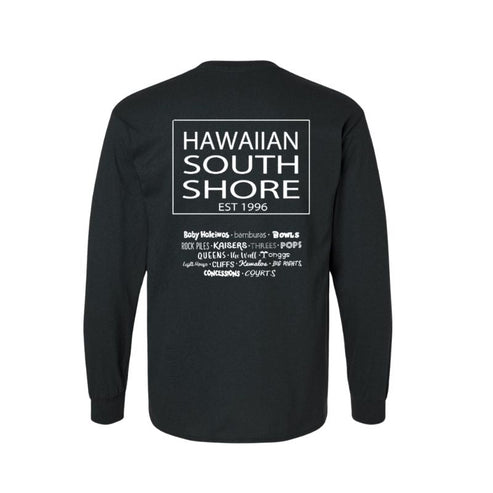 Hawaiian South Shore Longsleeves Tee SURFPOINT in black
