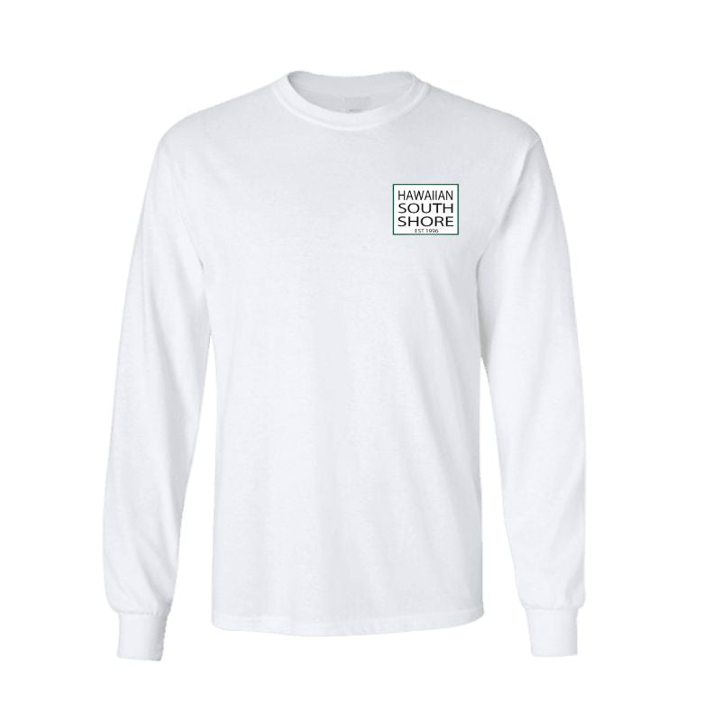 HawaiianSouthShore Longsleeves Tee SURFPOINT (Small - XLarge) White - Must - Have for Surfers