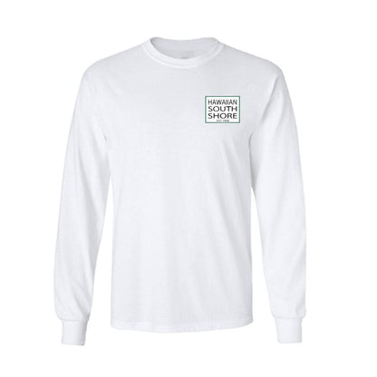 HawaiianSouthShore Longsleeves Tee SURFPOINT (Small - XLarge) White - Must - Have for Surfers