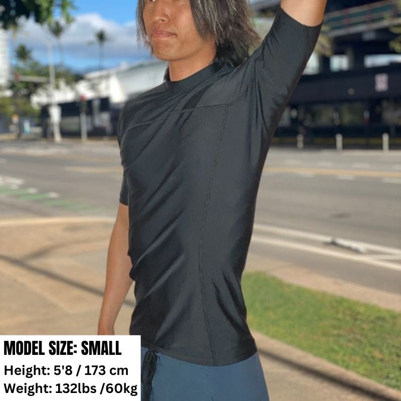 HawaiianSouthShore Rashguard Fitted (Small - XXLarge) Short Sleeves - Must - Have for Surfers