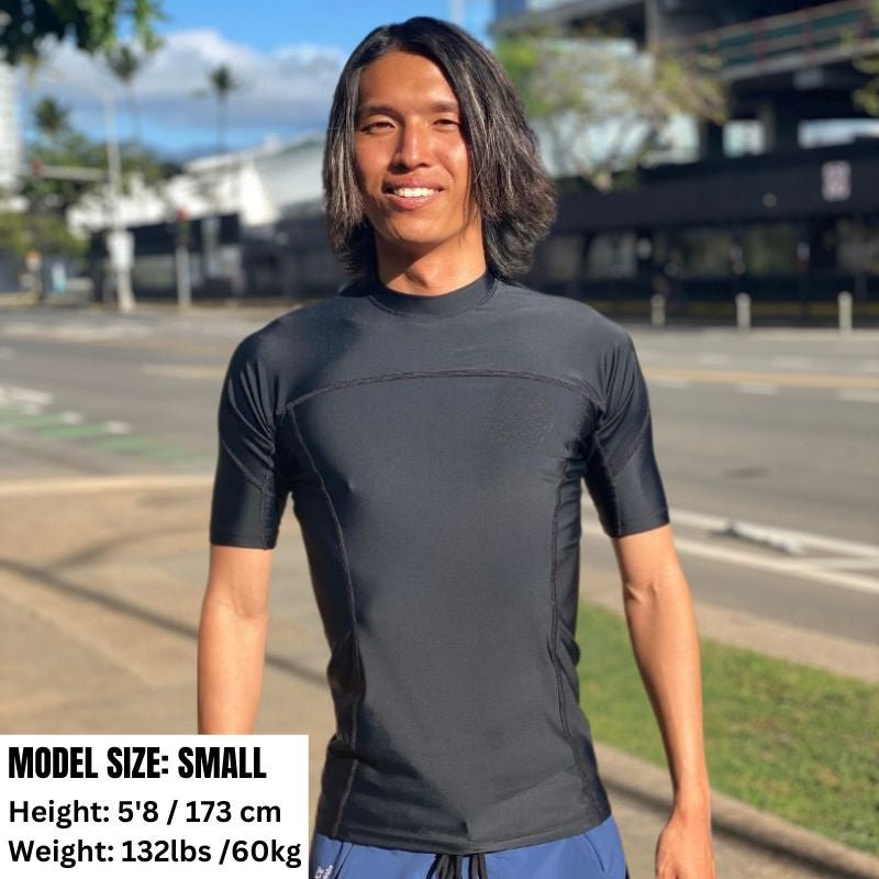 HawaiianSouthShore Rashguard Fitted (Small - XXLarge) Short Sleeves - Must - Have for Surfers