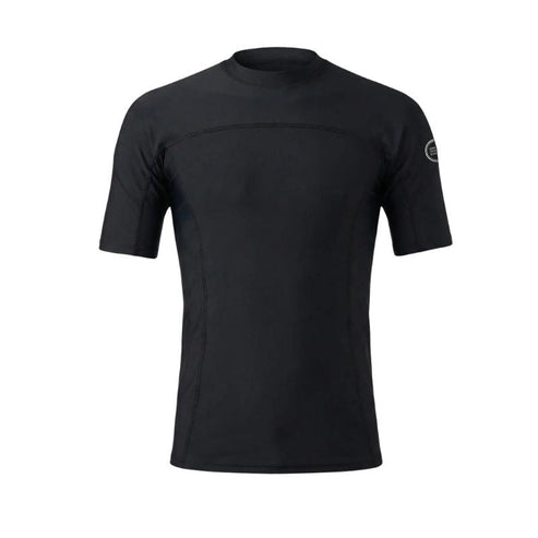 HSS Fitted Rashguard Short Sleeves Black with Back Pocket Hawaiian South Shore Honolulu