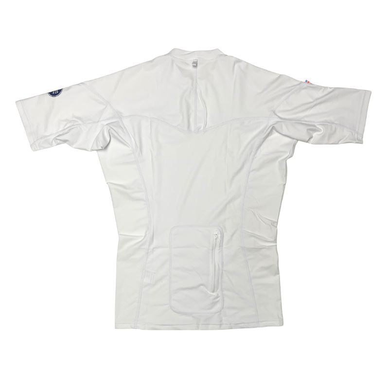 HawaiianSouthShore Rashguard Fitted (XSmall - 2XLarge) Short Sleeves White - Must - Have for Surfers