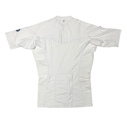 HawaiianSouthShore Rashguard Fitted (XSmall - 2XLarge) Short Sleeves White - Must - Have for Surfers
