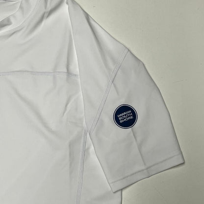HawaiianSouthShore Rashguard Fitted (XSmall - 2XLarge) Short Sleeves White - Must - Have for Surfers